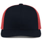 Pacific Headwear Trucker Snapback Cap - Navy/Red/Navy