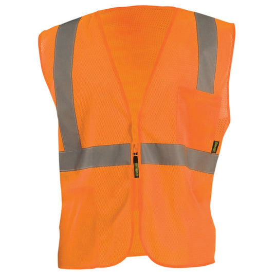 OccuNomix ECO-IMZ Type R Class 2 Value Mesh Safety Vest with Zipper - Orange
