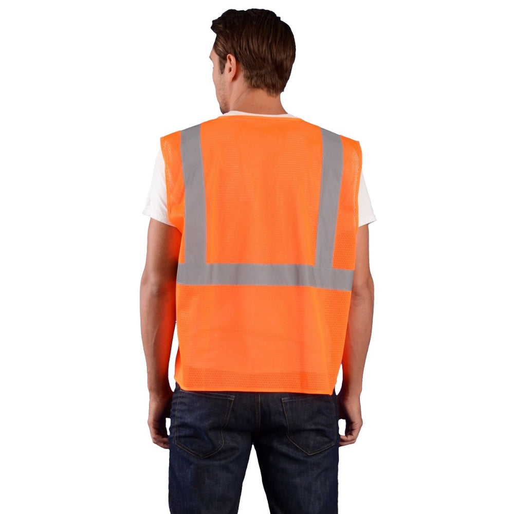 OccuNomix ECO-IMZ Type R Class 2 Value Mesh Safety Vest with Zipper - Orange