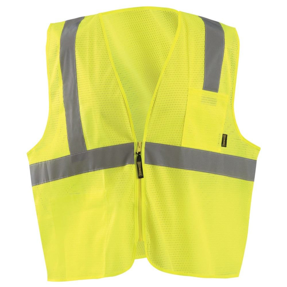 OccuNomix ECO-IMZ Type R Class 2 Value Mesh Safety Vest with Zipper - Yellow/Lime