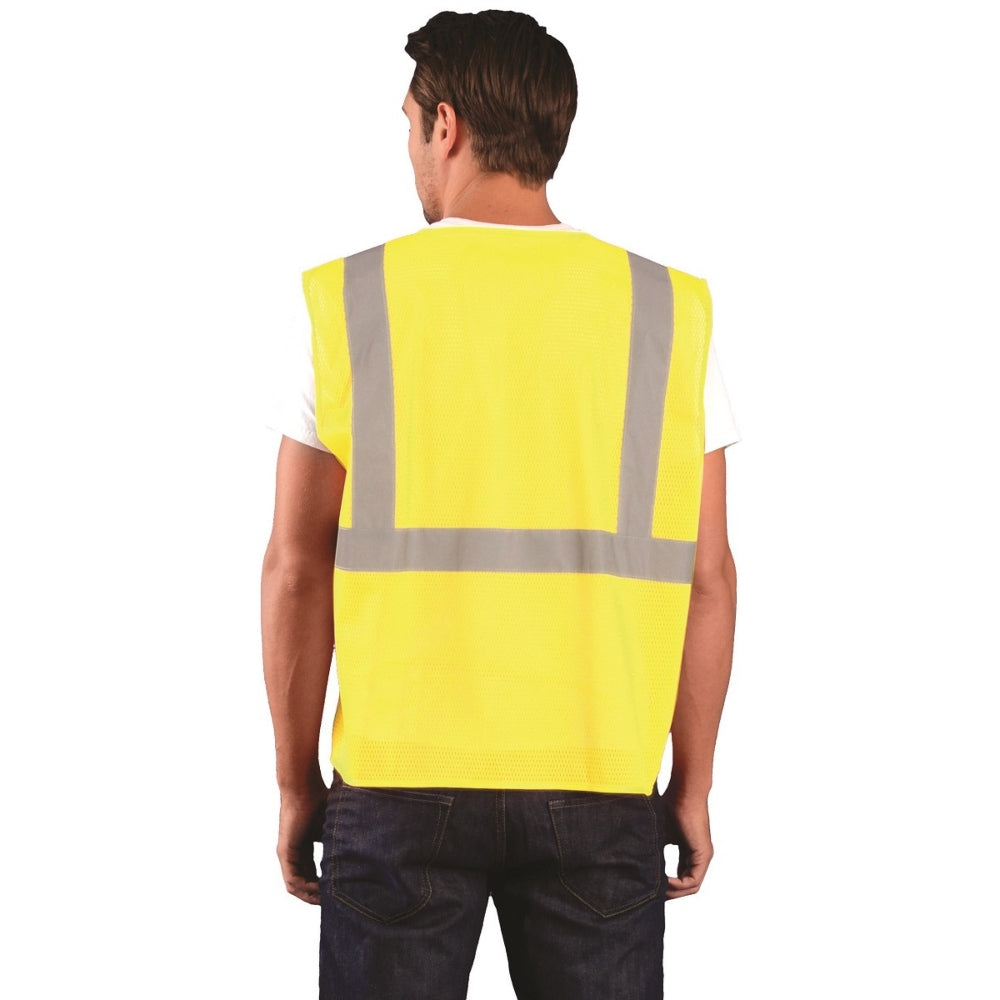 OccuNomix ECO-IMZ Type R Class 2 Value Mesh Safety Vest with Zipper - Yellow/Lime
