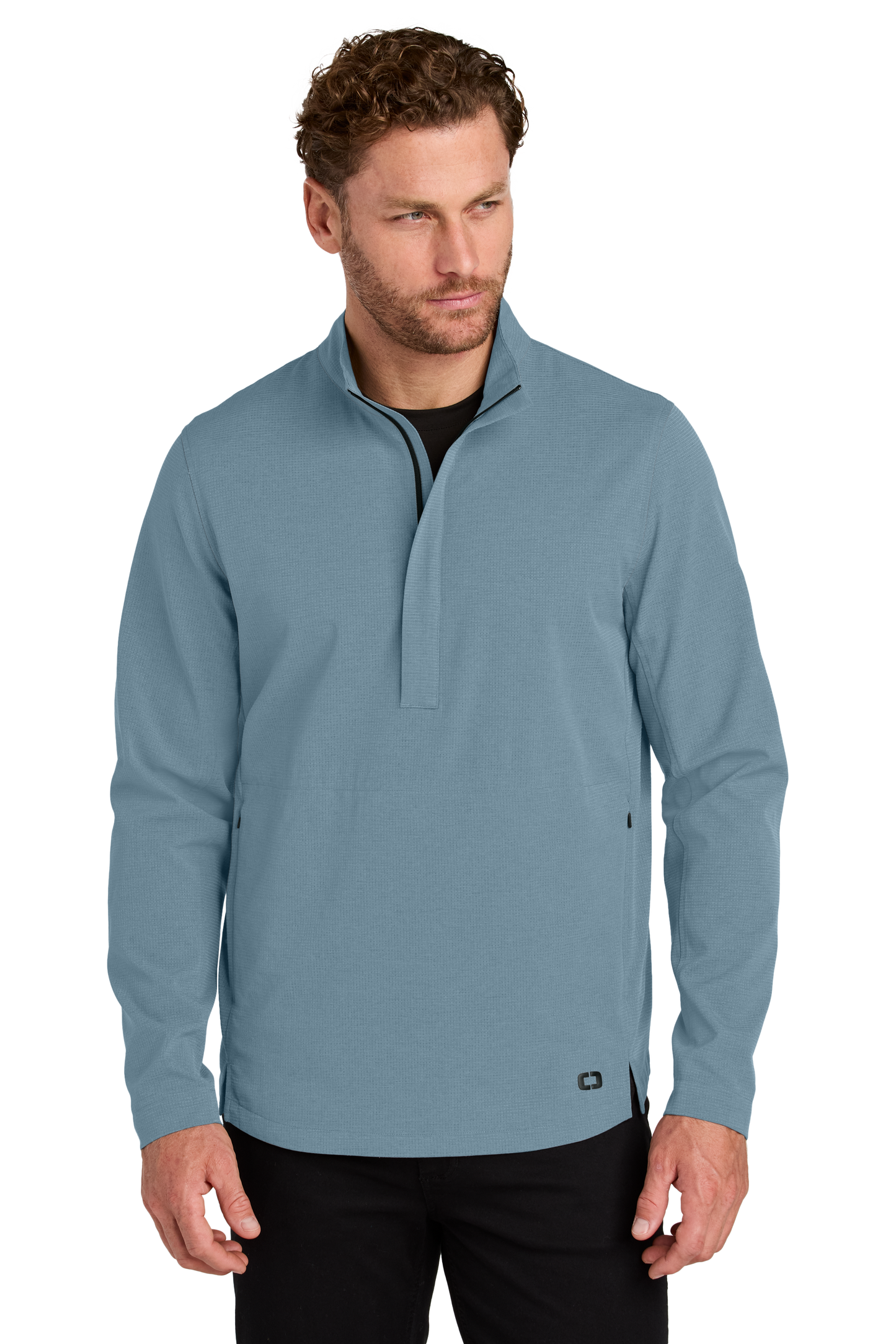 OGIO® Aspect 12-Zip Pullover - Blue Mist