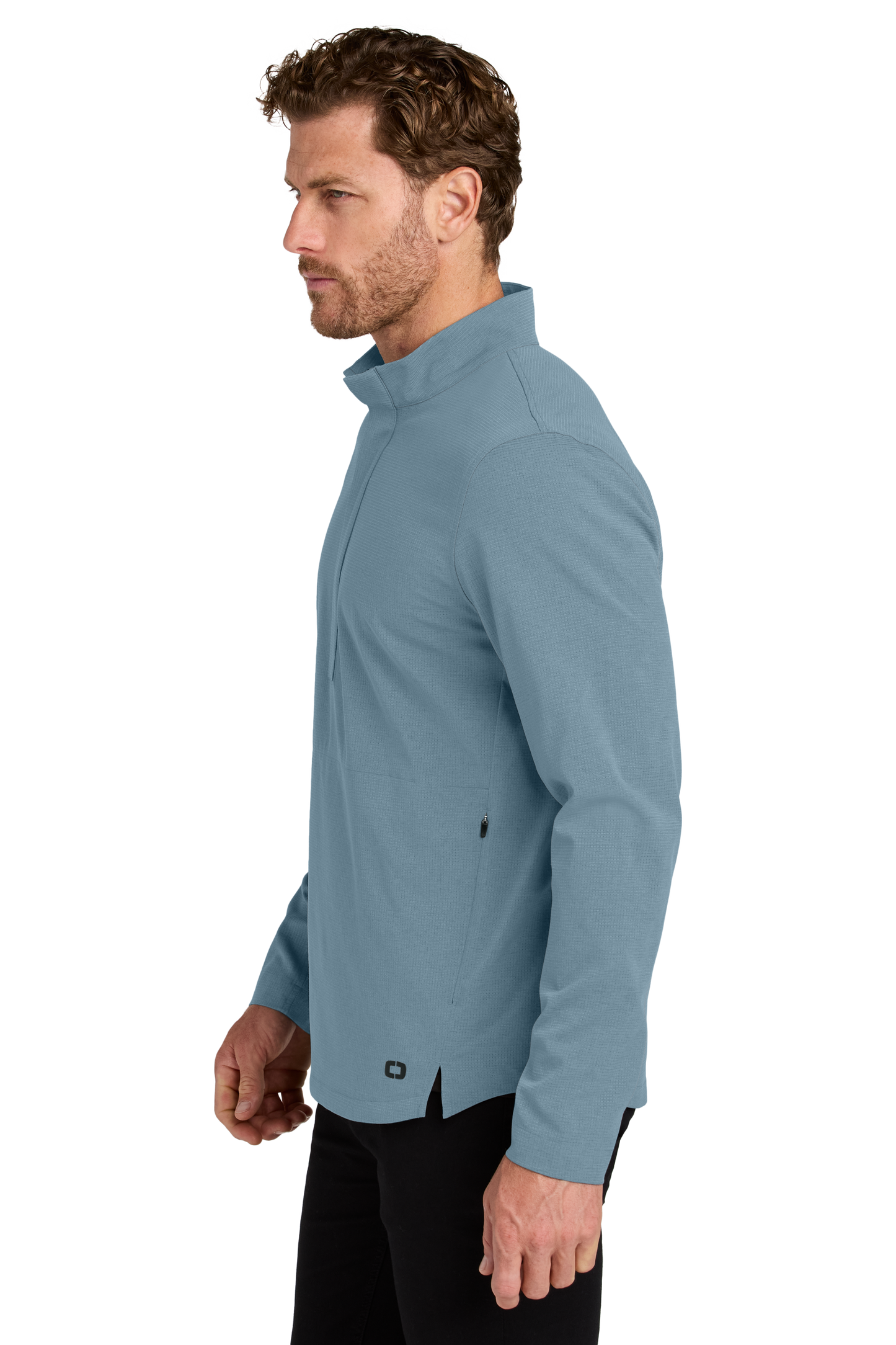 OGIO® Aspect 12-Zip Pullover - Blue Mist