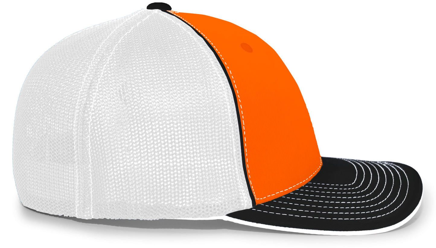 Pacific Headwear Trucker PacFlex Cap - Orange/White/Black