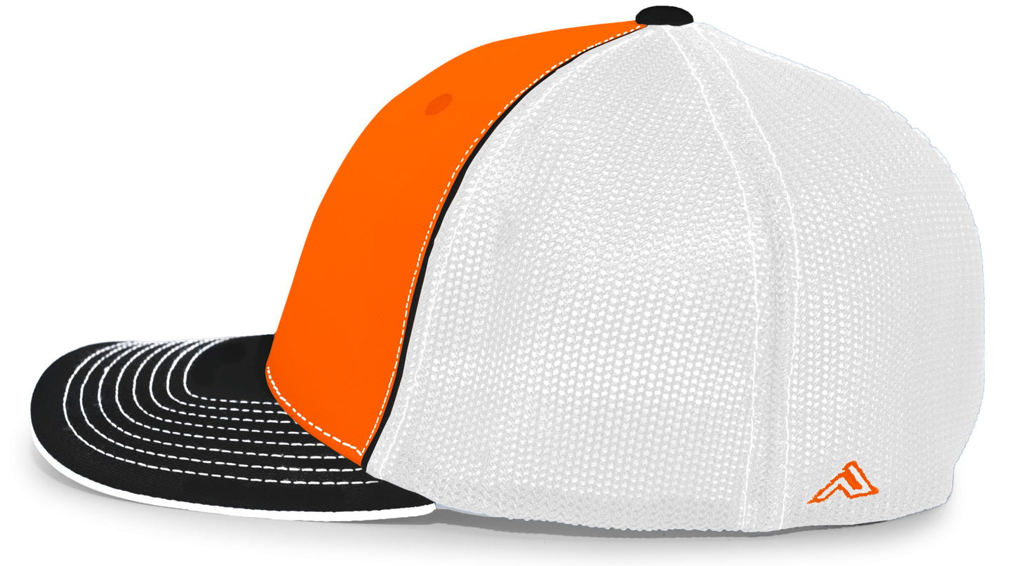 Pacific Headwear Trucker PacFlex Cap - Orange/White/Black
