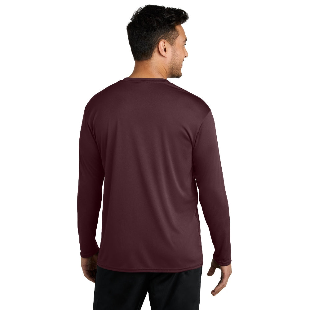 Port & Company® Long Sleeve Performance Tee - Athletic Maroon