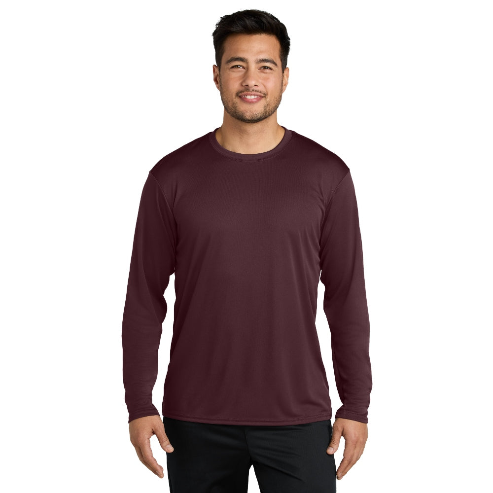 Port & Company® Long Sleeve Performance Tee - Athletic Maroon