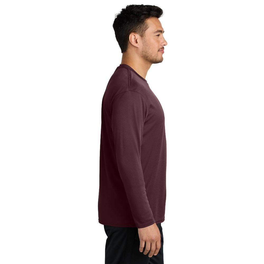 Port & Company® Long Sleeve Performance Tee - Athletic Maroon