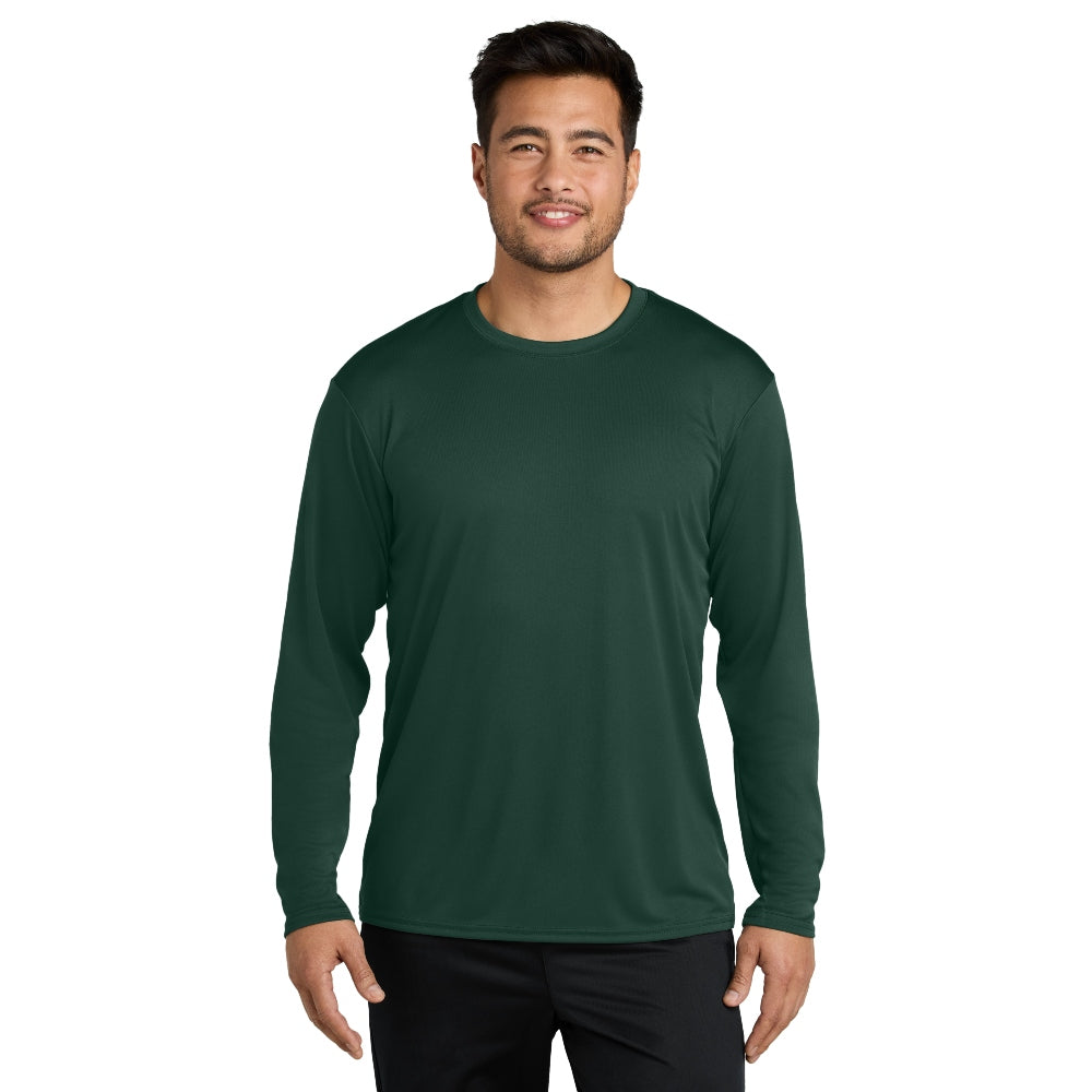 Port & Company® Long Sleeve Performance Tee - Dark Green