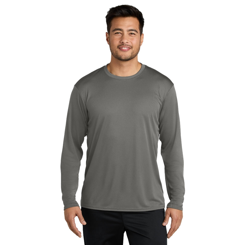 Port & Company® Long Sleeve Performance Tee - Grey Concrete
