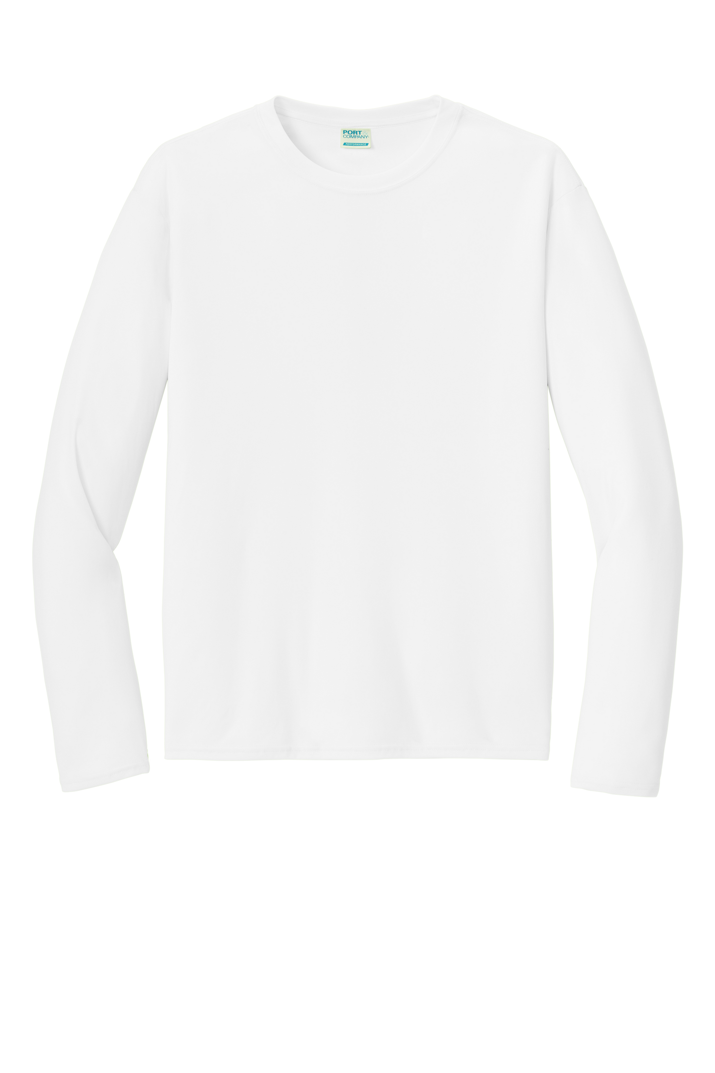 Port & Company® Long Sleeve Performance Tee - White