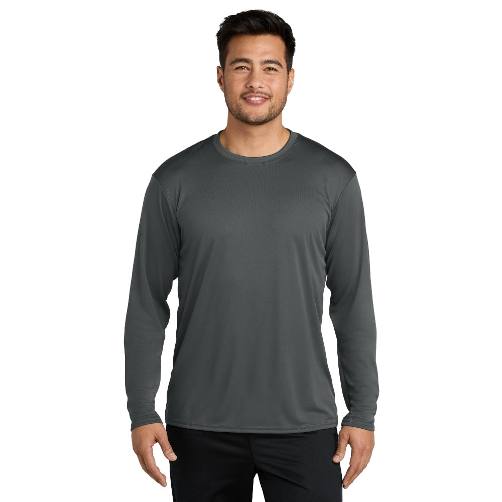 Port & Company® Long Sleeve Performance Tee - Charcoal
