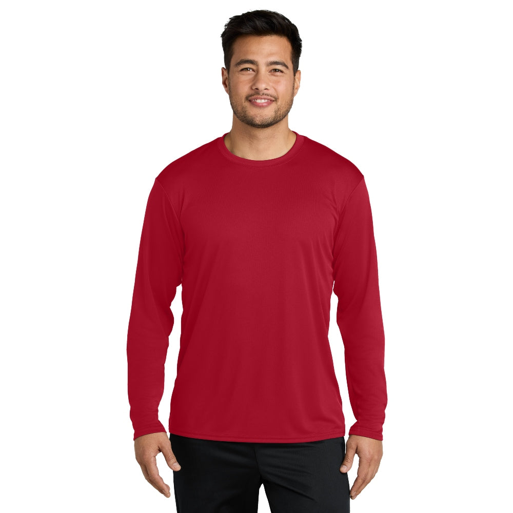 Port & Company® Long Sleeve Performance Tee - Red
