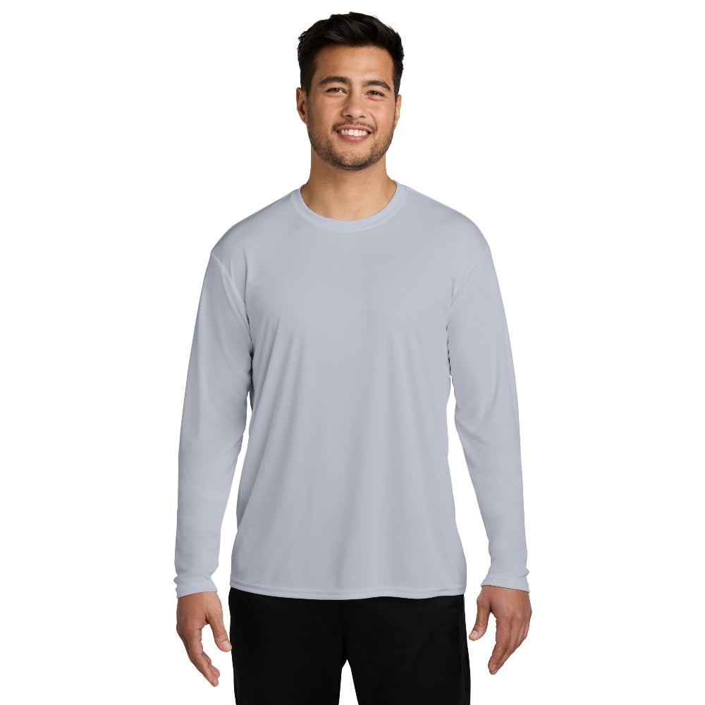 Port & Company® Long Sleeve Performance Tee - Silver