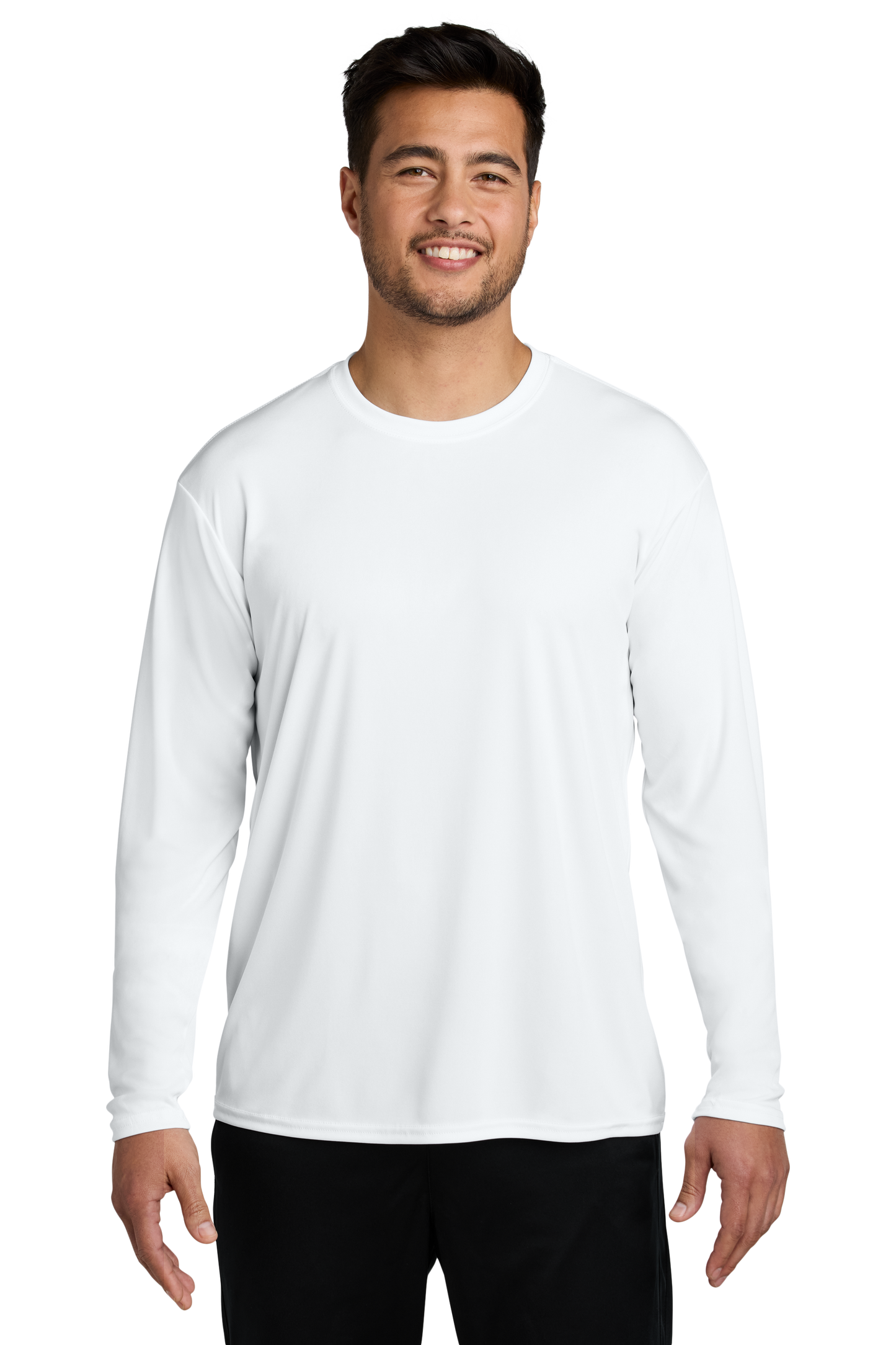 Port & Company® Long Sleeve Performance Tee - White