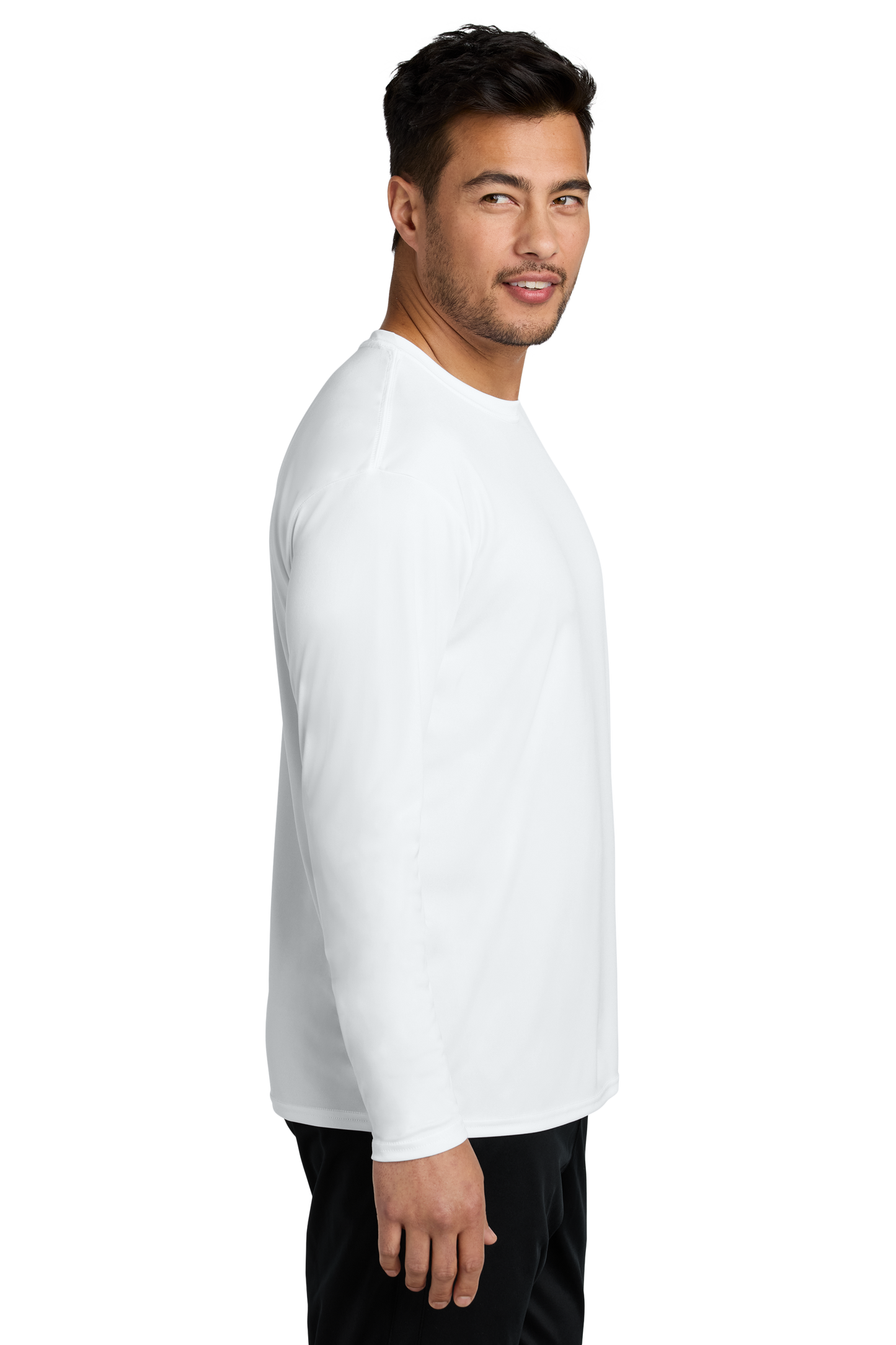 Port & Company® Long Sleeve Performance Tee - White