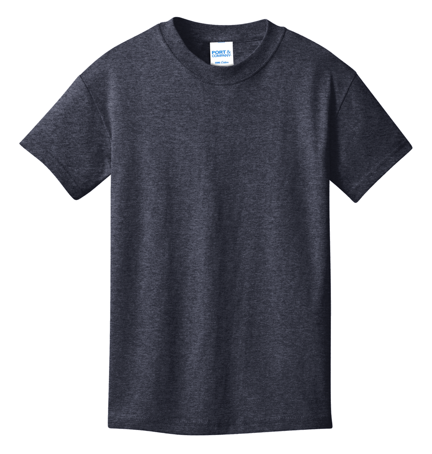 Port & Company® Youth Core Cotton Tee - Heather Navy