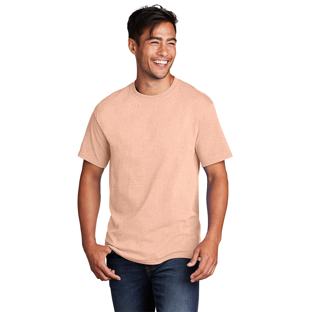 Port & Company® Core Cotton Tee - Heather Dusty Peach