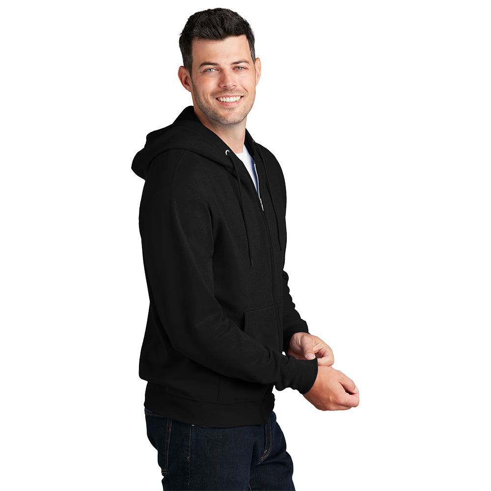 Port & Company® Core Fleece Full-Zip Hooded Sweatshirt - Jet Black