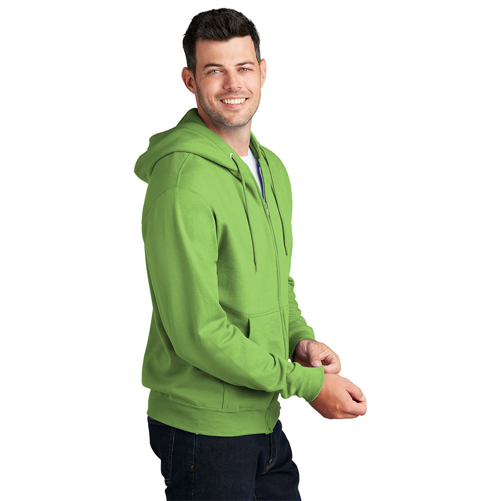 Port & Company® Core Fleece Full-Zip Hooded Sweatshirt - Lime