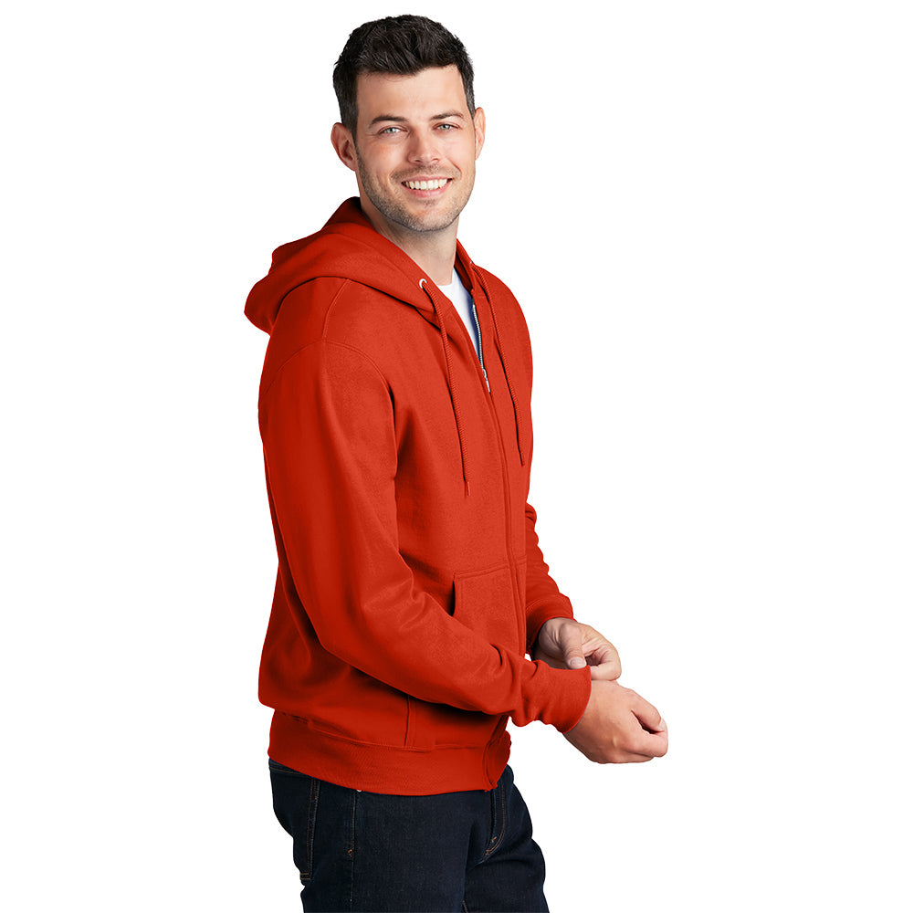 Port & Company® Core Fleece Full-Zip Hooded Sweatshirt - Orange