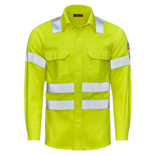 Bulwark Men's Hi-Visibility Dress Shirt - Hi-Vis Yellow
