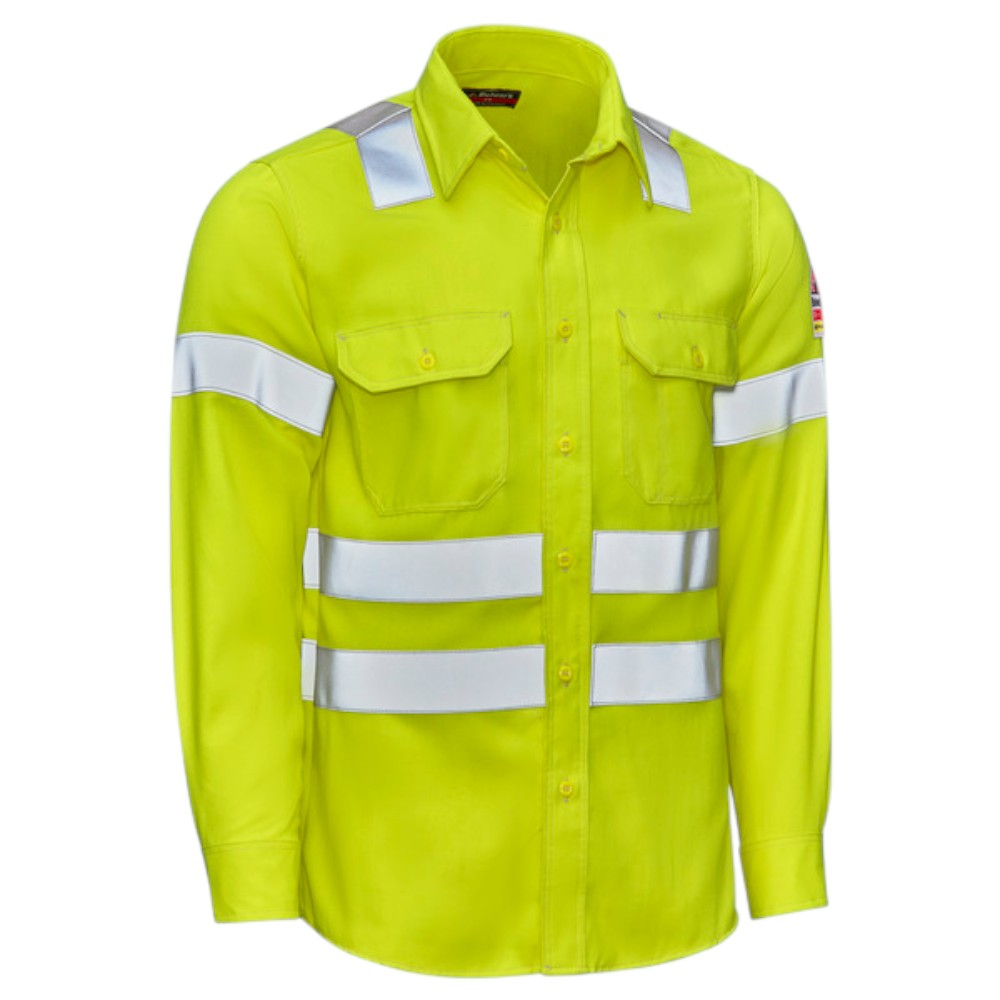Bulwark Men's H-Visibility Dress Shirt - Hi-Vis Yellow