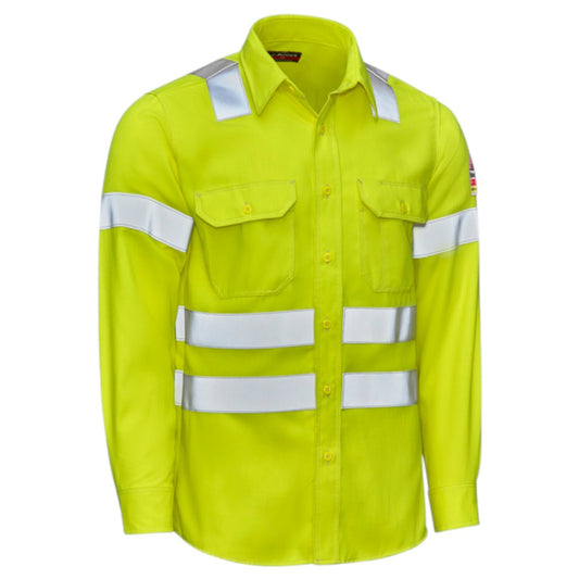 Bulwark Men's Hi-Visibility Dress Shirt - Hi-Vis Yellow