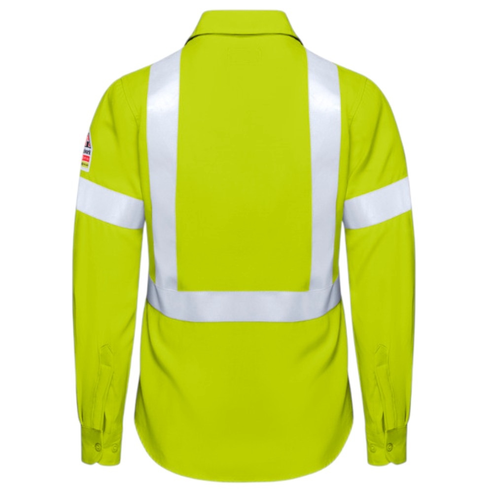 Bulwark FR Women's HI-Visibility Work Shirt - Yellow/Green