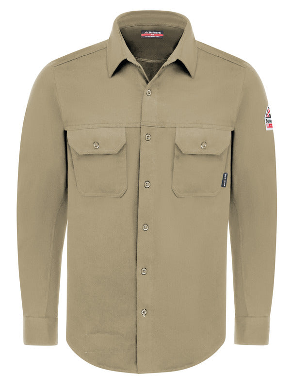 Bulwark FR Flex Knit Button Down Shirt - Khaki