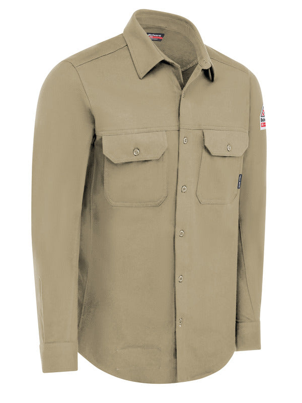 Bulwark FR Flex Knit Button Down Shirt - Khaki