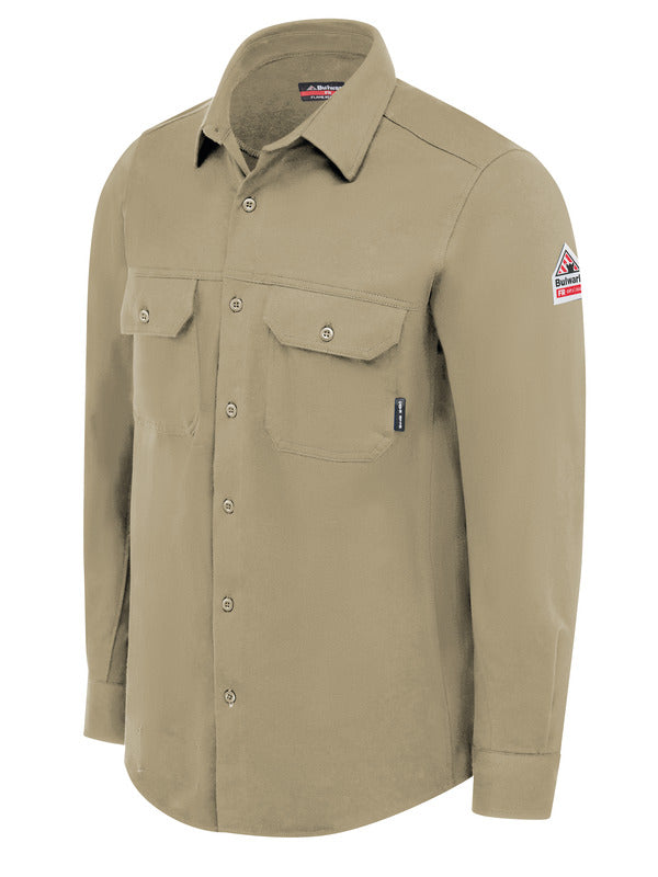 Bulwark FR Flex Knit Button Down Shirt - Khaki