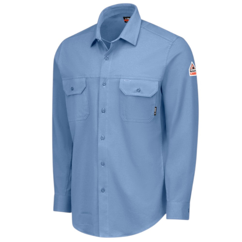 Bulwark FR Flex Knit Button Down Shirt - Light Blue