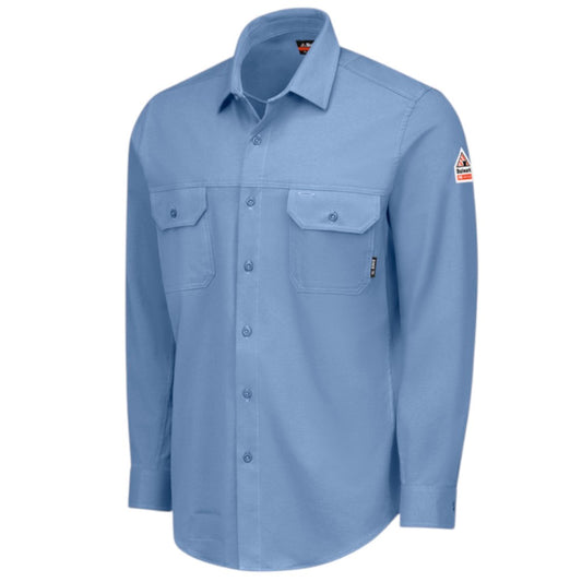 Bulwark FR Flex Knit Button Down Shirt - Light Blue