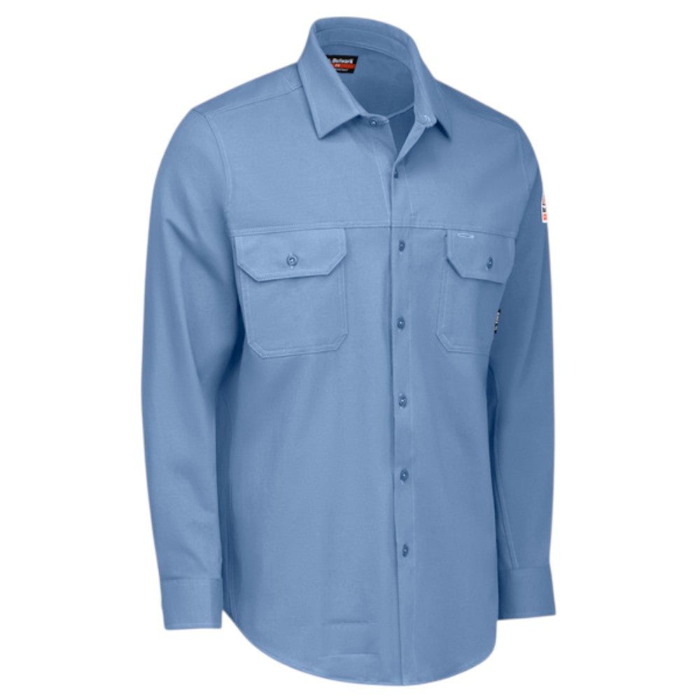 Bulwark FR Flex Knit Button Down Shirt - Light Blue