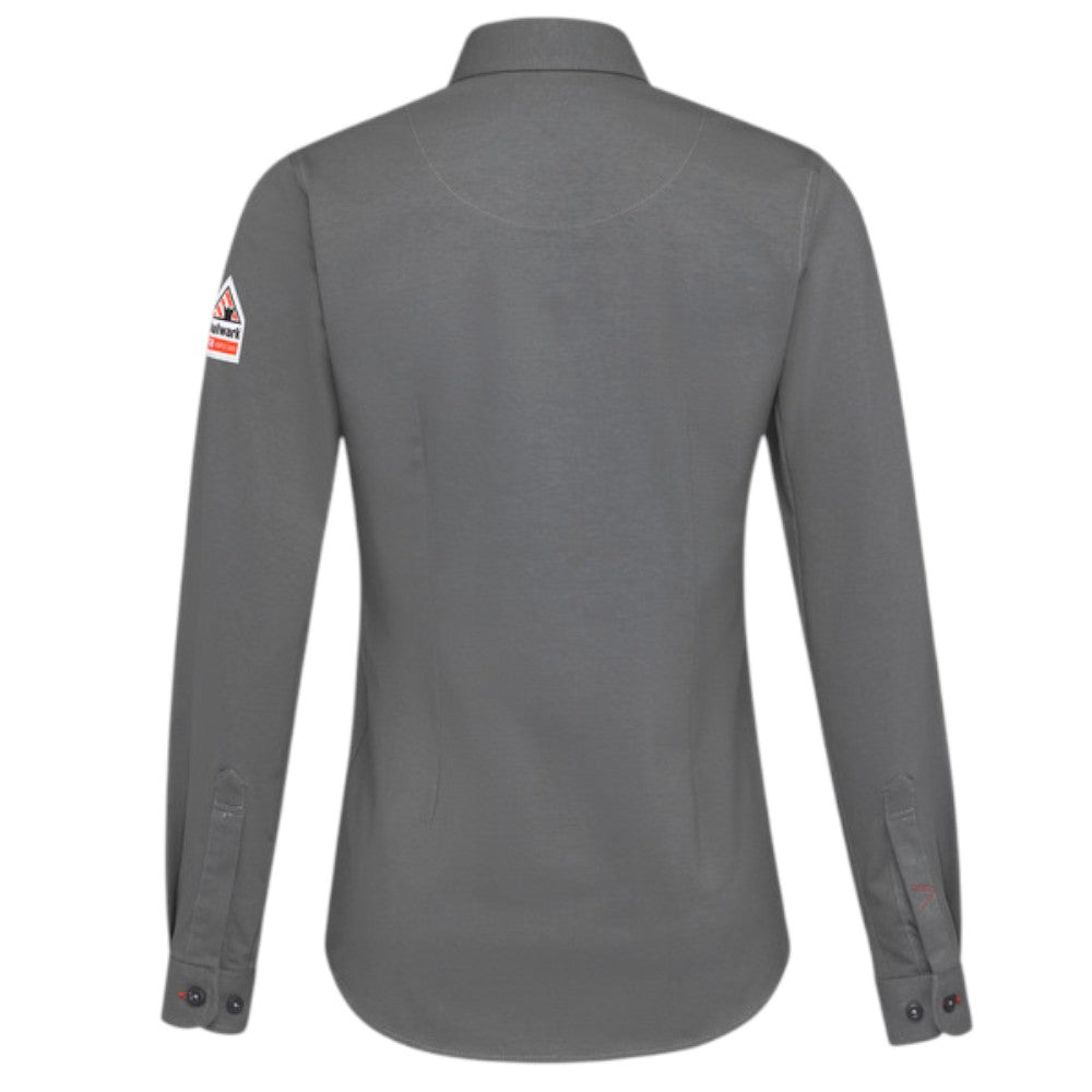 Bulwark FR Women's Flex Knit Button Down Shirt - Grey
