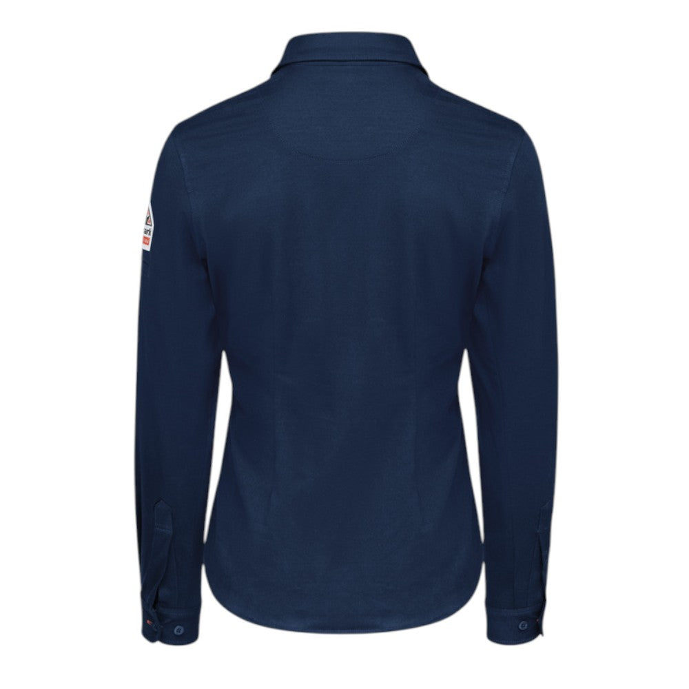 Bulwark FR Women's Flex Knit Button Down Shirt - Navy