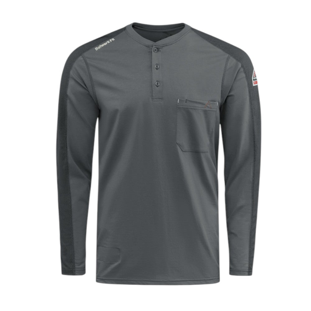 Bulwark FR Men's Flex Knit Henley - Charcoal