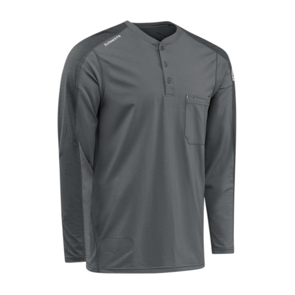 Bulwark FR Men's Flex Knit Henley - Charcoal