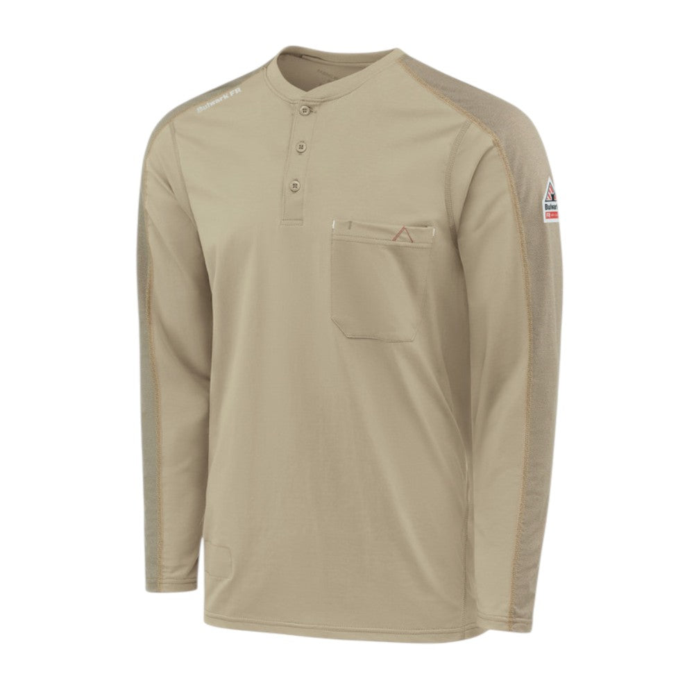 Bulwark FR Men's Flex Knit Henley - Khaki