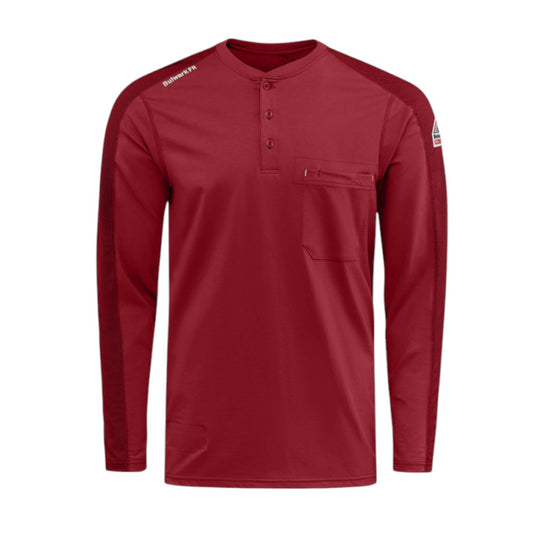 Bulwark FR Men's Flex Knit Henley - Red