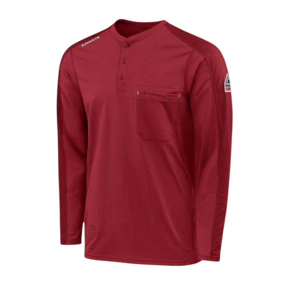 Bulwark FR Men's Flex Knit Henley - Red