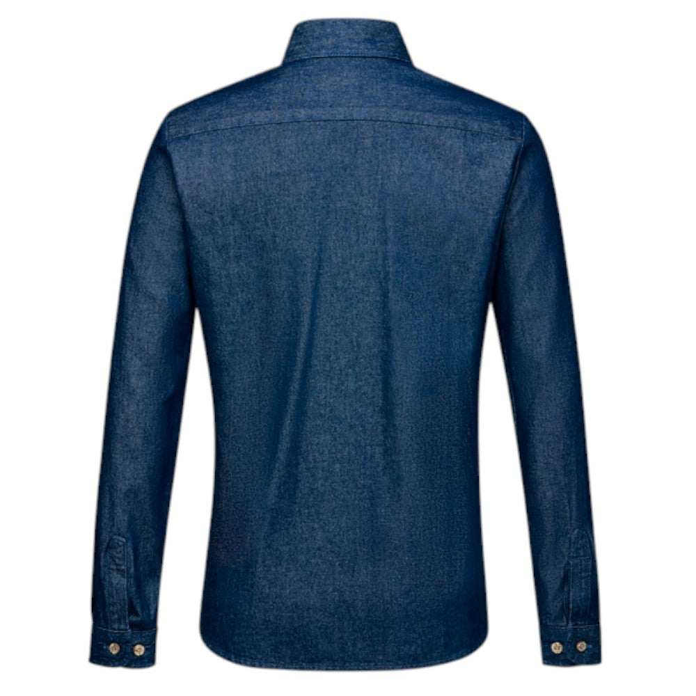 Women's Denim Long Sleeve Work Shirt - Indigo Blue