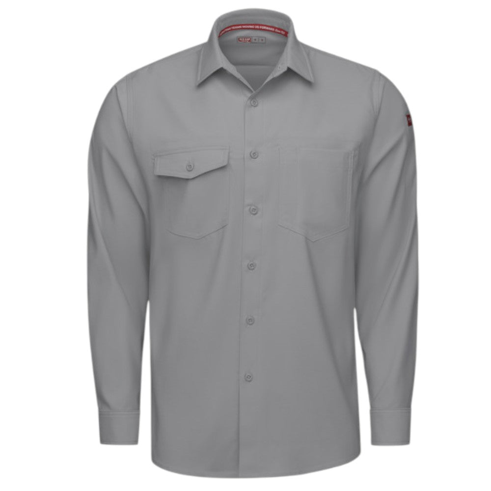 Red Kap® Men's Cooling Long Sleeve Work Shirt - Gravel