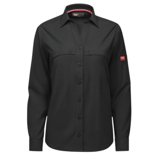 Red Kap® Women's Cooling Long Sleeve Work Shirt - Black