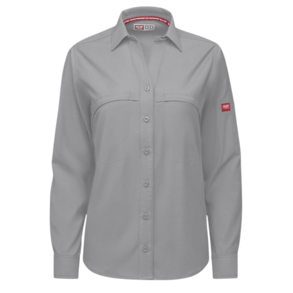 Red Kap® Women's Cooling Long Sleeve Work Shirt - Gravel
