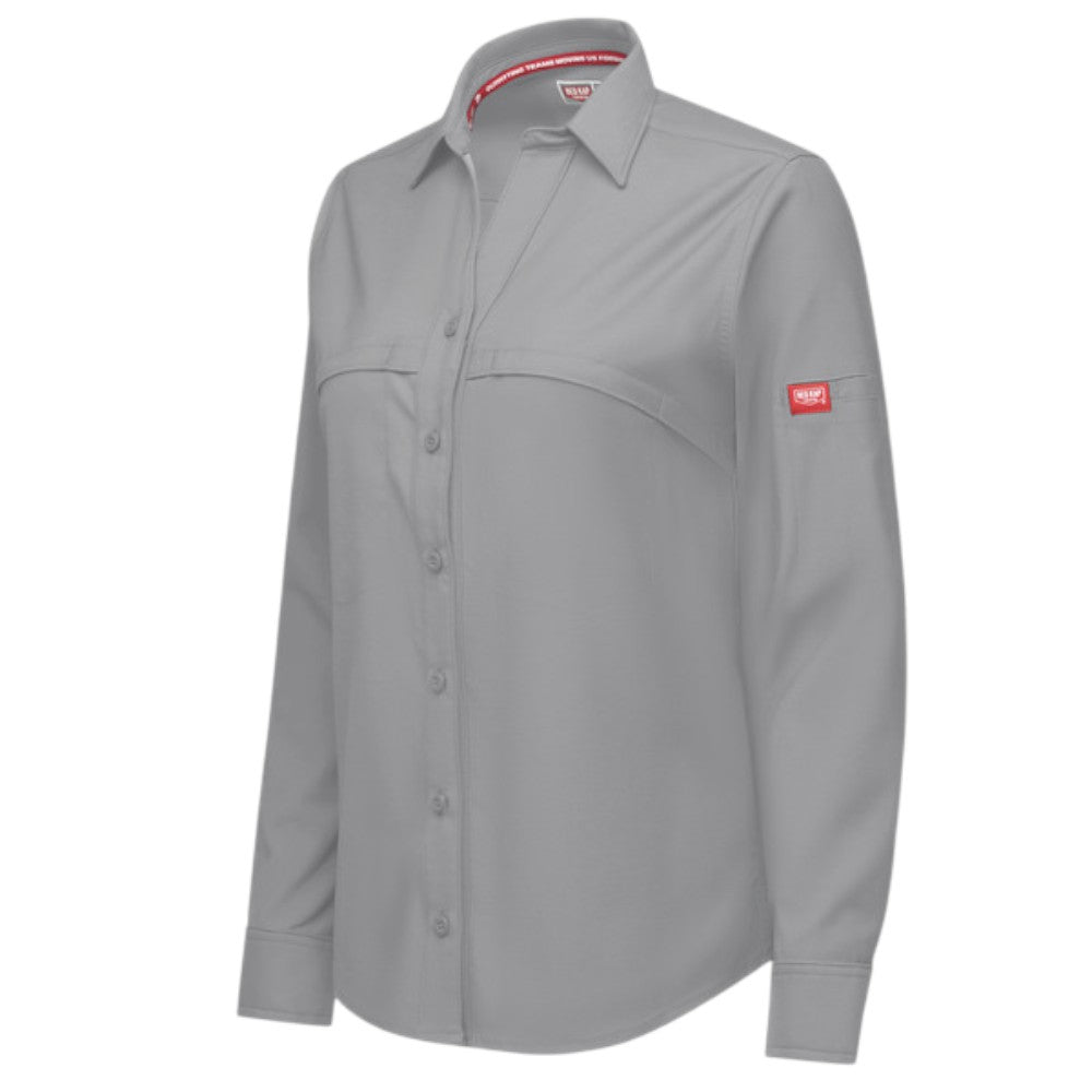 Red Kap® Women's Cooling Long Sleeve Work Shirt - Gravel