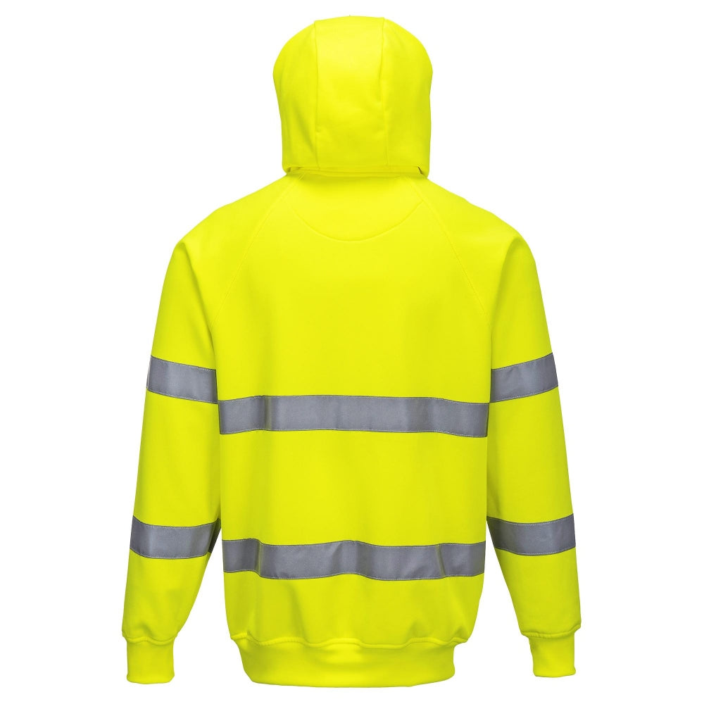 Portwest B304 Type R Class 3 Hi-Vis Hooded Safety Sweatshirt - Yellow