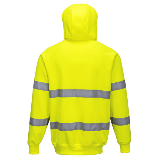 Portwest B304 Type R Class 3 Hi-Vis Hooded Safety Sweatshirt - Yellow
