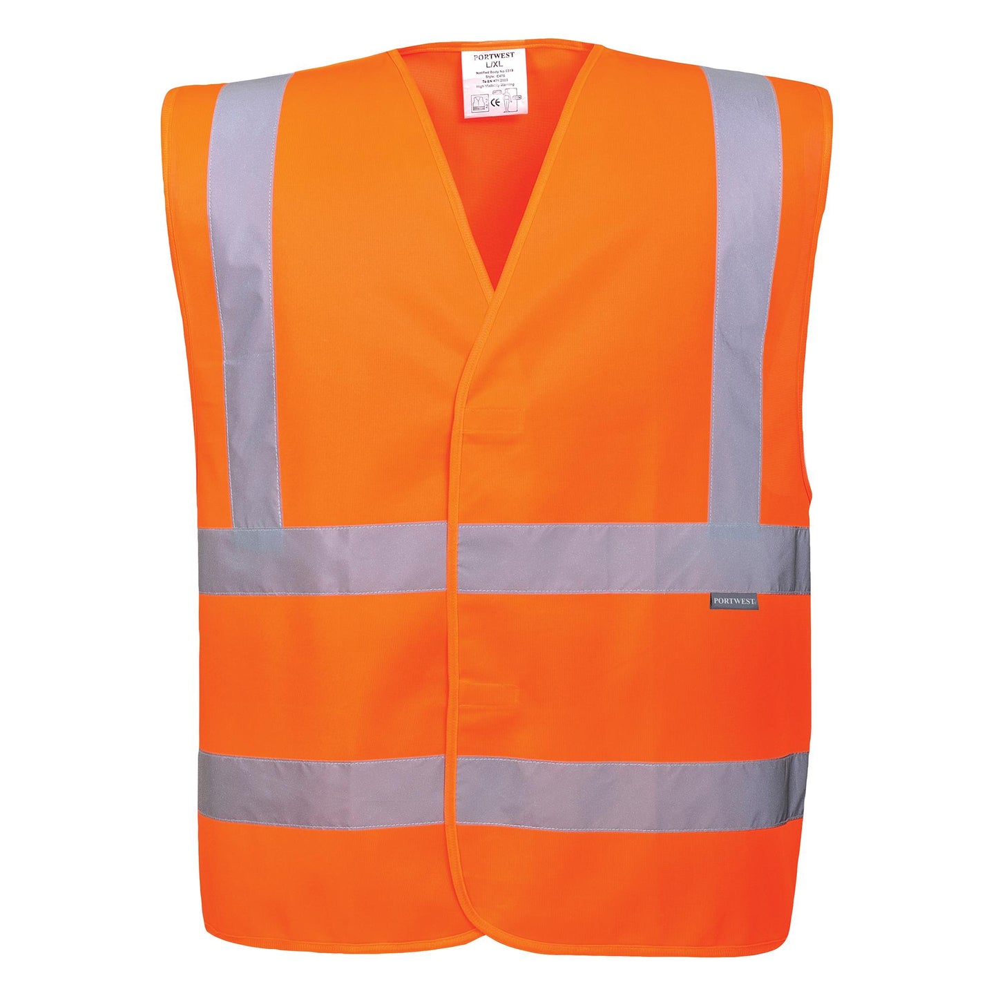 Portwest C470 Hi-Vis Two Band & Brace Safety Vest - Orange